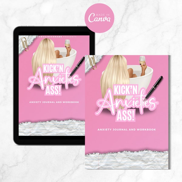 PLR Editable Ebook, 25 Pages, Anxiety Journal, Anxiety Workbook, Ebook, Editable in Canva , Help Combat Anxiety, Workbook ,Resell For Profit