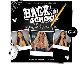 Editable Back to School Hair, Nails, Makeup Lash Flyer (DIY)