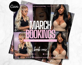 March Booking Flyer, St Patricks Day Sale Flyer, St Patricks Day Flyer, March Books Open, Book Now Flyer, Beauty Hair Nails Lashes Wigs