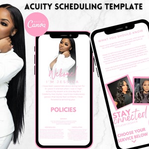 Acuity Website Design template, Edit on Canva, Acuity booking, Acuity website design, Acuity scheduling website, lashes, beauty, hair