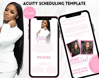 Acuity Website Design template, Edit on Canva, Acuity booking, Acuity website design, Acuity scheduling website, lashes, beauty, hair