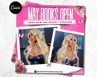 May Bookings Flyer, May Bookings Available, May Appointment Flyer, Spring Flyer, Hair, Nails, Makeup, Lashes , Spring Booking Flyer