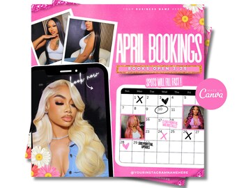 April Booking Flyer: Spring Hair, Nails, Lash Appointment