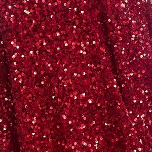 SEQUINS FABRIC RED