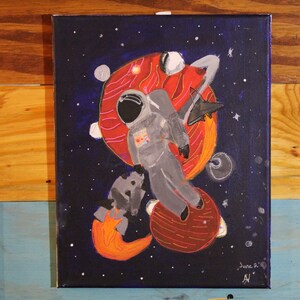 Astronaut in Space Painting