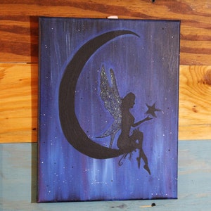 Blue Moon Fairy-Glitter Painting