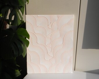 PEACH FUZZ | Strukturbild Weiß Pfirsich 40x50 | minimalistische Kunst | Textured Art | Abstrakte Kunst | Wand Deko | Strukturbild Leinwand