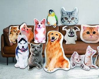 Cuscino personalizzato per animali domestici, cuscino per gatti 3D / cuscino per foto di animali domestici / cuscino per cani personalizzato / regali commemorativi per cani gatti