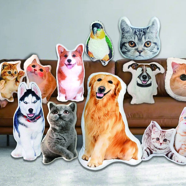 Coussin personnalisé personnalisé pour animal de compagnie, Coussin décoratif pour chat 3D | Oreiller pour animal de compagnie | Coussin pour chien personnalisé | Cadeaux commémoratifs chat chien