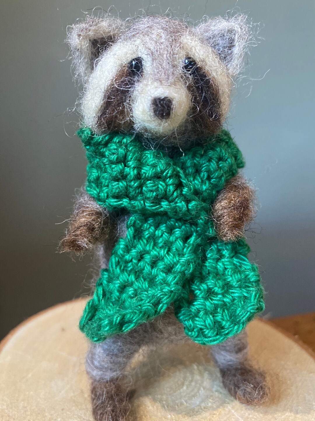 Raccoon, Needle Felt, Miniature Racoon , Needlefelted Animal, Needle