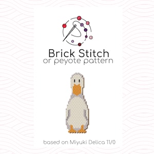 Duck Brick Stitch Pattern - Brick or peyote stitch pattern based on Miyuki Delica seed beads