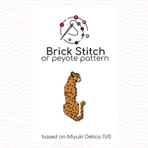 Cheetah Brick Stitch Pattern - Brick or peyote stitch pattern based on Miyuki Delica seed beads