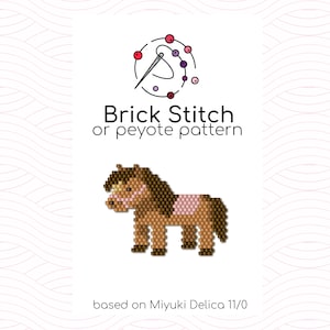 Pony Brick Stitch Pattern - Brick or peyote stitch pattern based on Miyuki Delica seed beads