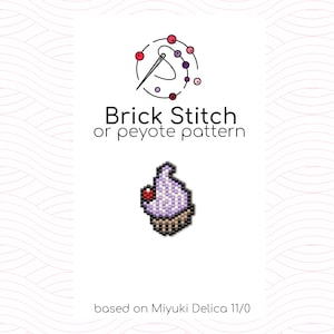 Cupcake Brick Stichmuster - Brick oder Peyote Stichmuster basierend auf Miyuki Delica rocailles perlen