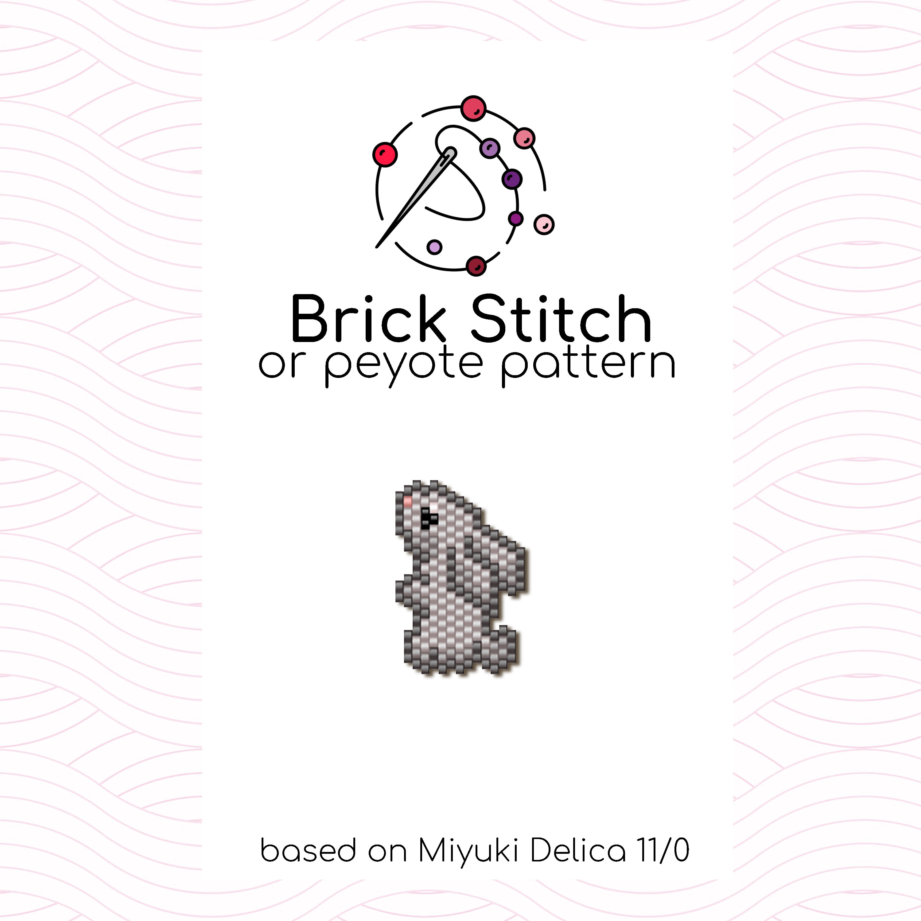 Tiny Rabbit Brick Stitch Pattern - Brick or Peyote Stitch Pattern Based ...