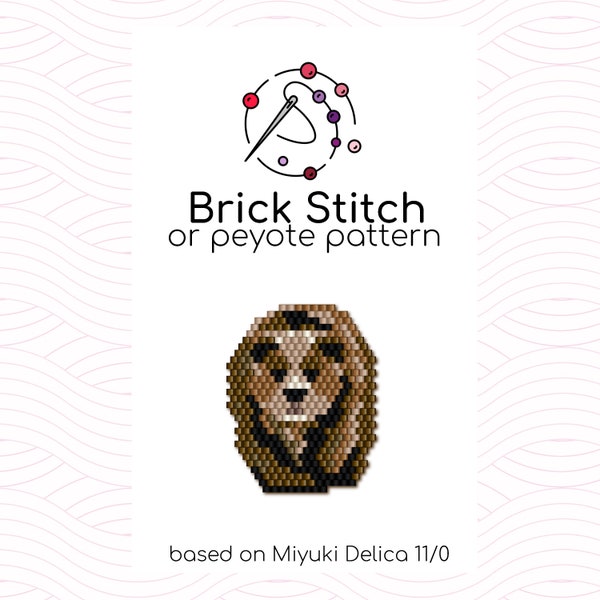 Bear Brick Stitch Pattern - Brick or peyote stitch pattern based on Miyuki Delica seed beads