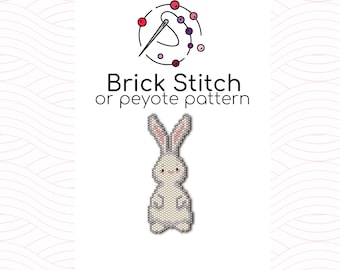 Bunny Rabbit Brick Stitch Pattern - Brick or peyote stitch pattern based on Miyuki Delica seed beads