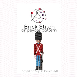 Royal Guardian Brick Stitch Pattern - Brick or peyote stitch pattern based on Miyuki Delica seed beads