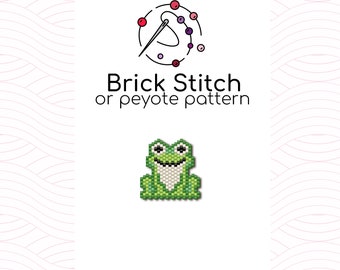Tiny Frog Brick Stitch Pattern - Brick or peyote stitch pattern based on Miyuki Delica seed beads