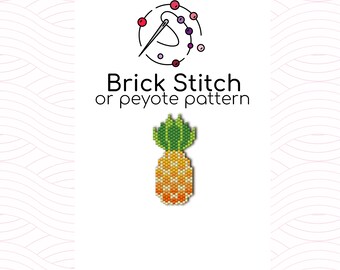 Patrón de puntada de ladrillo de piña dulce - Patrón de puntada de ladrillo o peyote basado en cuentas de semillas Miyuki Delica