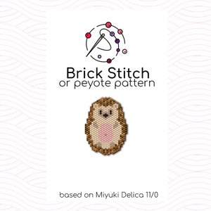 Könnte beinhalten: Ein braunes und beiges Perlen-Igel-Muster für Ziegel- oder Peyote-Stich mit Miyuki Delica 11/0 Perlen.