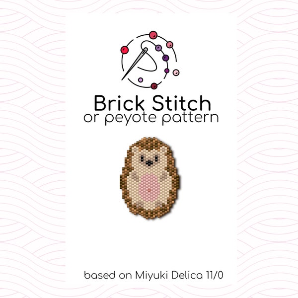 Hedgehog Brick Stitch Pattern - Brick or peyote stitch pattern based on Miyuki Delica seed beads