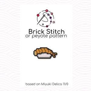 Shrimp Sushi Brick Stitch Pattern - Brick or peyote stitch pattern based on Miyuki Delica seed beads