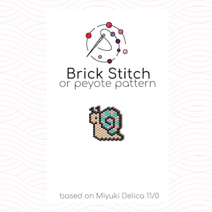 Tiny Snail Brick Stitch Pattern - Brick or peyote stitch pattern based on Miyuki Delica seed beads