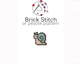 Tiny Snail Brick Stitch Pattern - Brick or peyote stitch pattern based on Miyuki Delica seed beads