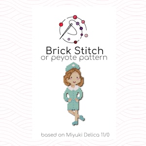 Nurse Brick Stitch Pattern - Brick or peyote stitch pattern based on Miyuki Delica seed beads