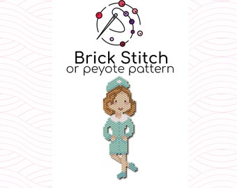 Nurse Brick Stitch Pattern - Brick or peyote stitch pattern based on Miyuki Delica seed beads