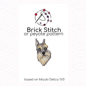 Shnauzer Brick Stitch Pattern - Brick or peyote stitch pattern based on Miyuki Delica seed beads