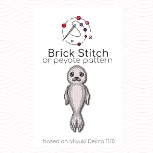 May include: A beading pattern for a seal, using the brick stitch or peyote stitch. The pattern is based on Miyuki Delica 11/0 beads.