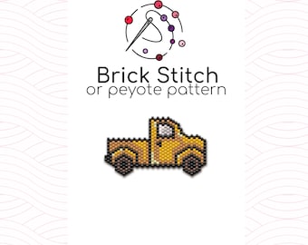 Yellow Pickup Brick Stitch Pattern - Brick or peyote stitch pattern based on Miyuki Delica seed beads