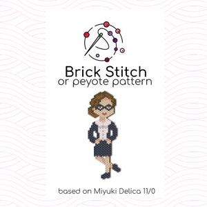 Teacher Brick Stitch Pattern - Brick or peyote stitch pattern based on Miyuki Delica seed beads
