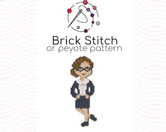 Teacher Brick Stitch Pattern - Brick or peyote stitch pattern based on Miyuki Delica seed beads