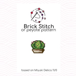 Cactus Brick Stitch Pattern - Brick or peyote stitch pattern based on Miyuki Delica seed beads