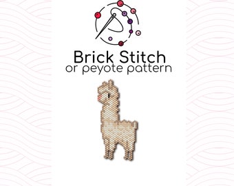 Alpaca Llama Brick Stitch Pattern - Brick or peyote stitch pattern based on Miyuki Delica seed beads