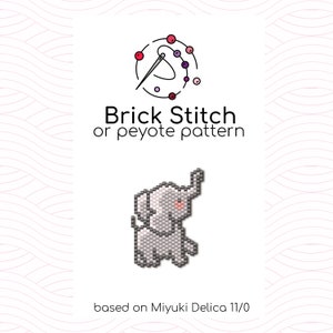 Baby Elefant Brick Stichmuster - Brick oder Peyote Stichmuster basierend auf Miyuki Delica rocailles perlen