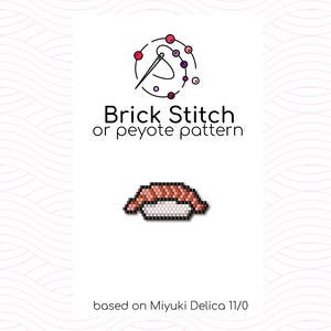 Salmon Sushi Brick Stitch Pattern - Brick or peyote stitch pattern based on Miyuki Delica seed beads