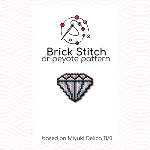 Diamond Brick Stitch Pattern - Brick or peyote stitch pattern based on Miyuki Delica seed beads