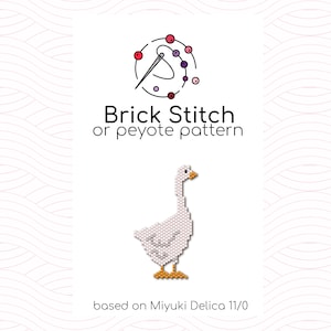 Goose Brick Stitch Pattern - Brick or peyote stitch pattern based on Miyuki Delica seed beads