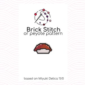 Tuna Sushi Brick Stitch Pattern - Brick or peyote stitch pattern based on Miyuki Delica seed beads