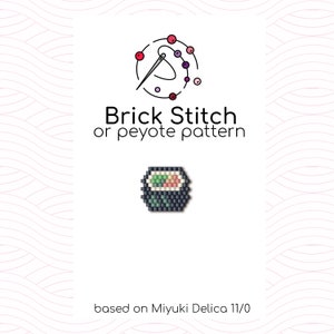Sushi Roll Brick Stitch Pattern - Brick or peyote stitch pattern based on Miyuki Delica seed beads