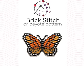 May include: A beaded butterfly pattern using brick stitch or peyote stitch. The pattern is based on Miyuki Delica 11/0 beads.