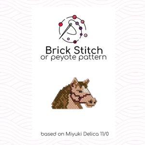 Horse Brick Stitch Pattern - Brick or peyote stitch pattern based on Miyuki Delica seed beads