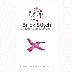 Tiny Hummingbird Brick Stitch Pattern - Brick or peyote stitch pattern based on Miyuki Delica seed beads