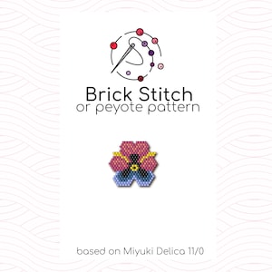Flower Brick Stitch Pattern - Brick or peyote stitch pattern based on Miyuki Delica seed beads