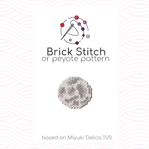 Moon Brick Stitch Pattern - Dia de los Muertos - Brick or peyote stitch pattern based on Miyuki Delica seed beads