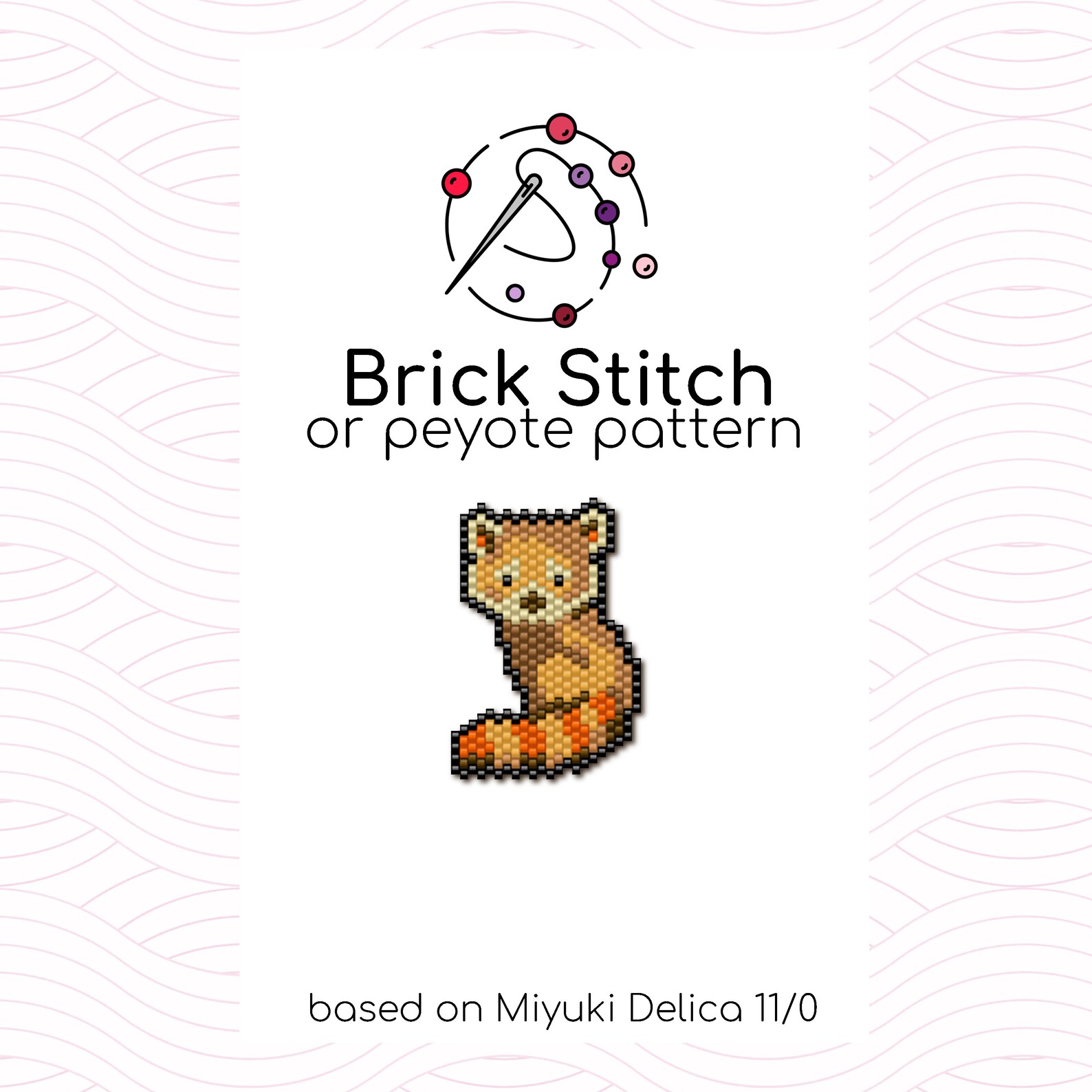 Little Red Panda Brick Stitch Pattern Brick or Peyote Stitch - Etsy